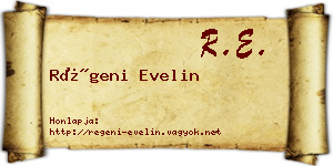 Régeni Evelin névjegykártya